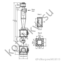 Чертеж циклона ЦН-15-300-1УП