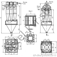 Чертеж циклона ЦН-15-500-6СП