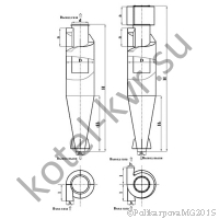 Чертеж циклона ЦН-15-800 Чертеж циклона ЦН-15-800