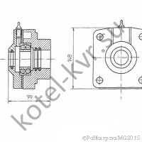 Чертеж корпуса подшипника заднего вала Т 220.04.002 (00.6927.010)