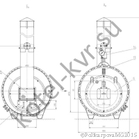 КП 300 с горелкой. Фронт котла