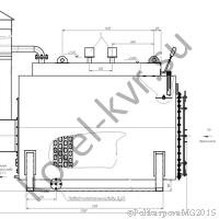 Чертеж дизельного парогенератора 500 кг вид сбоку