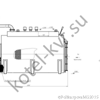 Чертеж газового парогенератора 1000 кг вид сбоку