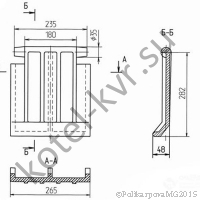 Чертеж колосника (шлакоснимателя) 00.1602.010 (Т 22.00.007 А)