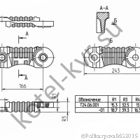 Чертеж колосника ведомого широкого Т 24.06.001-01