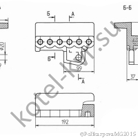 Чертеж держателя левого Т 9.05.001 (6 отверстий) (00.7003.001)