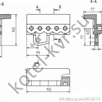 Чертеж держателя правого Т 220.13.003 (5 отверстий) (00.7003.005)