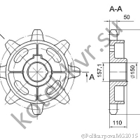 Чертеж звездочки Т 9.02.002 (00.5701.015)