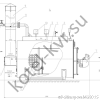 Чертеж парогенератора 300 кг на мазуте вид сбоку